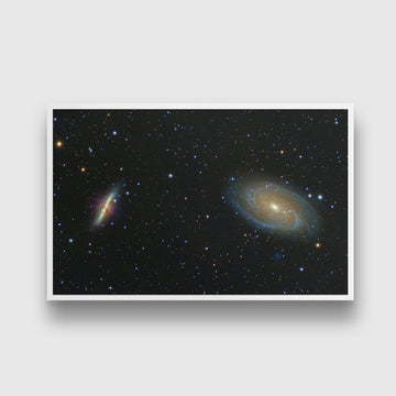 Universe in the night sky painting - Meri Deewar 3 : 2 Horizontal Premium Wall Art Canvas by MeriDeewar
