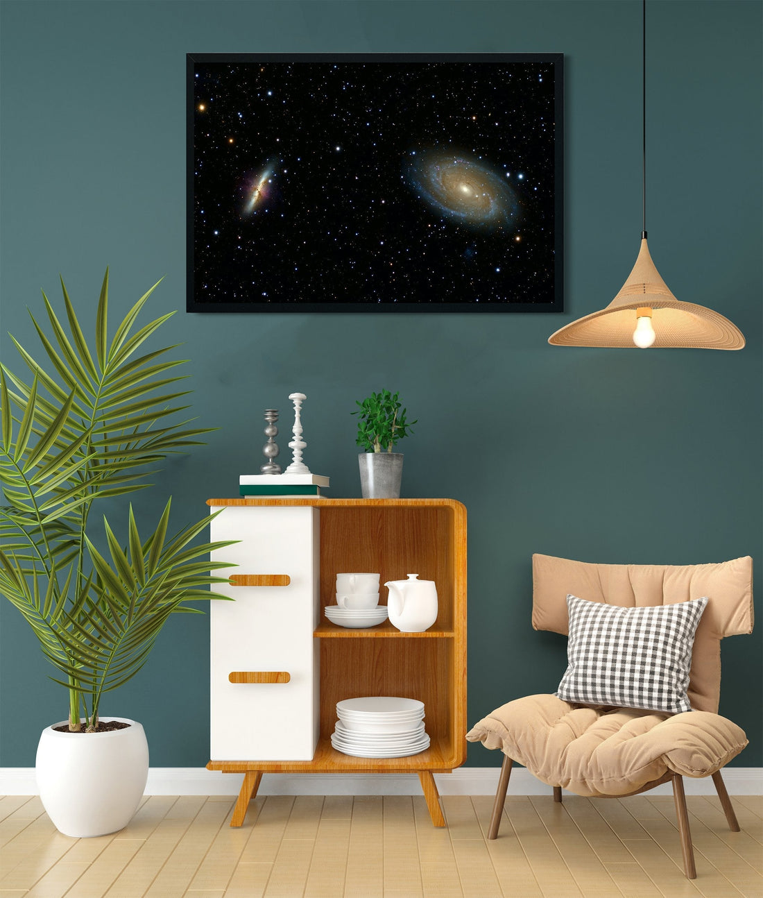 Universe in the night sky painting - Meri Deewar 3 : 2 Horizontal Premium Wall Art Canvas by MeriDeewar