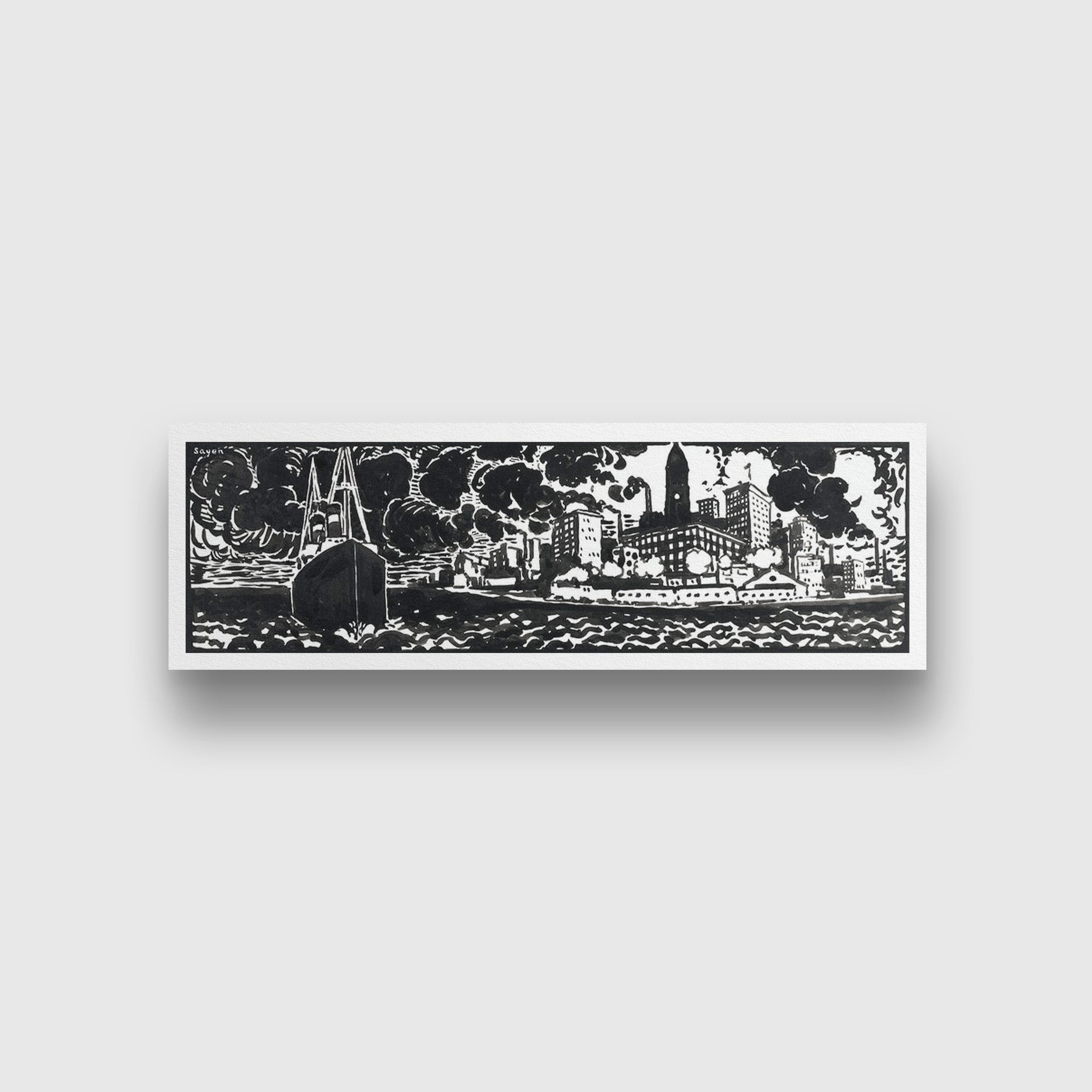 Urban Cityspace- Meri Deewar Panorama Paintings Premium Wall Art Canvas by MeriDeewar