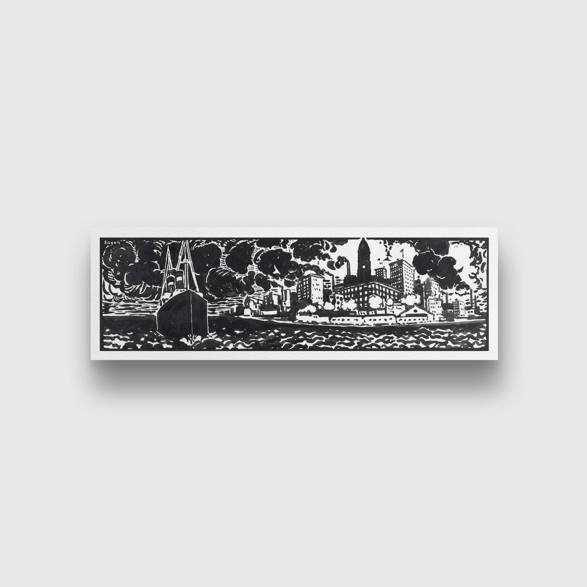 Urban Cityspace- Meri Deewar Panorama Paintings Premium Wall Art Canvas by MeriDeewar
