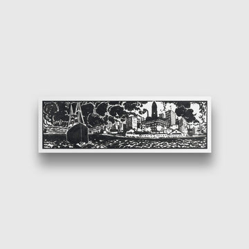 Urban Cityspace- Meri Deewar Panorama Paintings Premium Wall Art Canvas by MeriDeewar