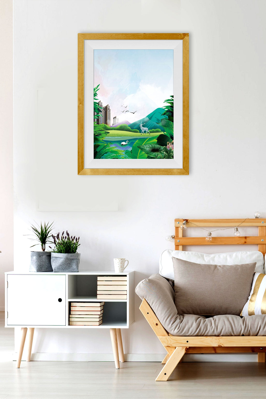 Urban Jungle Park Wall Art Painting - Meri Deewar 2 : 3 Vertical Premium Wall Art Canvas by MeriDeewar