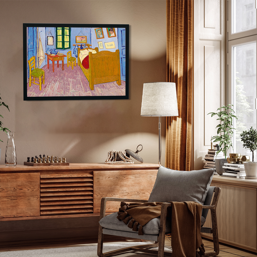 Van Gogh's Bedroom in Arles Painting 3 : 2 Horizontal Premium Wall Art Canvas by MeriDeewar