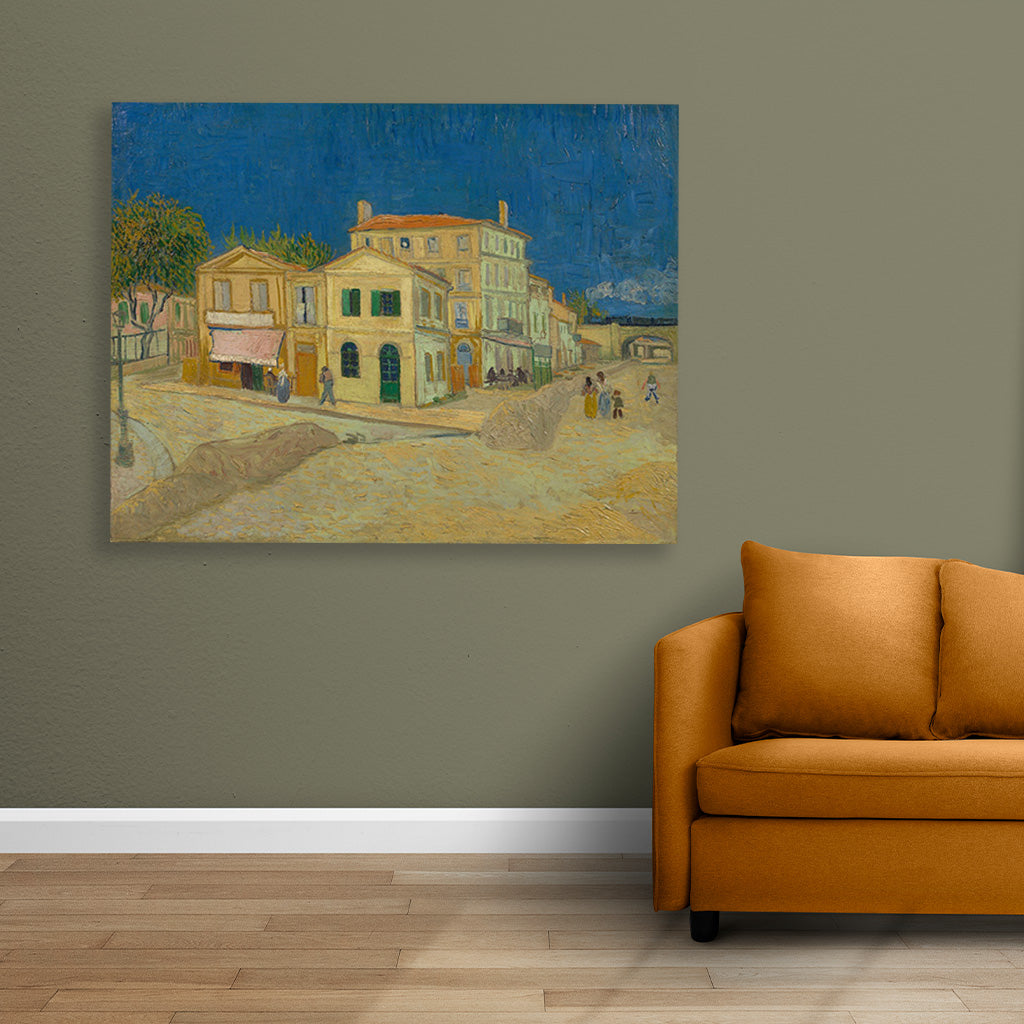 van gogh THE YELLOW HOUSE Painting - Meri Deewar 4 : 3 Horizontal Premium Wall Art Canvas by MeriDeewar
