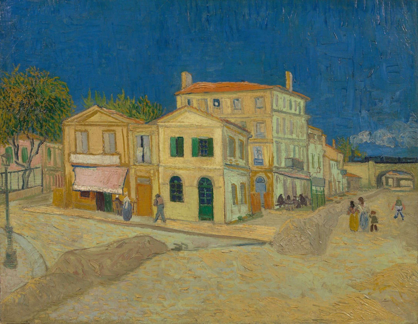 van gogh THE YELLOW HOUSE Painting - Meri Deewar 4 : 3 Horizontal Premium Wall Art Canvas by MeriDeewar