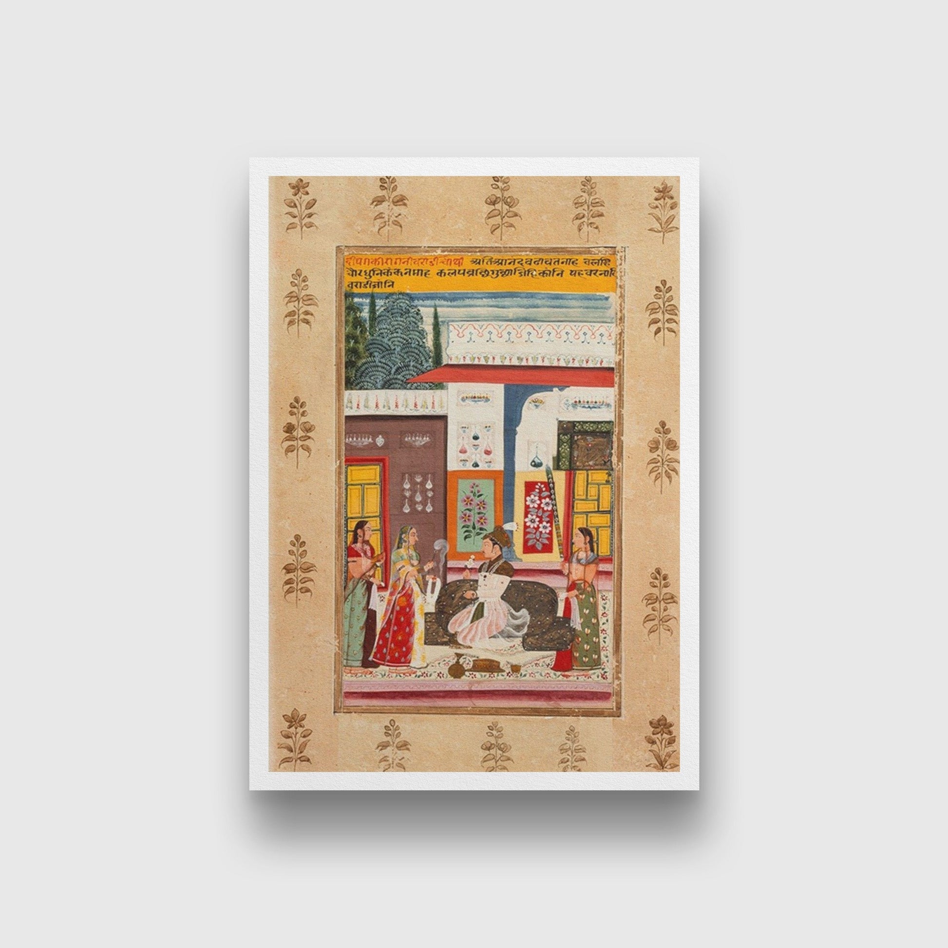 Varadi Ragini, Fourth Wife of Dipak Raga, Folio from a Ragamala (Garland of Melodies) Painting - Meri Deewar 2 : 3 Vertical Premium Wall Art Canvas by MeriDeewar