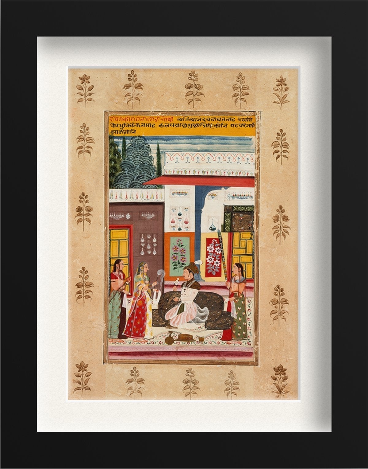 Varadi Ragini, Fourth Wife of Dipak Raga, Folio from a Ragamala (Garland of Melodies) Painting - Meri Deewar 2 : 3 Vertical Premium Wall Art Canvas by MeriDeewar