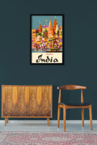Varanasi Vintage Poster 1 : 2 Vertical Premium Wall Art Canvas by MeriDeewar