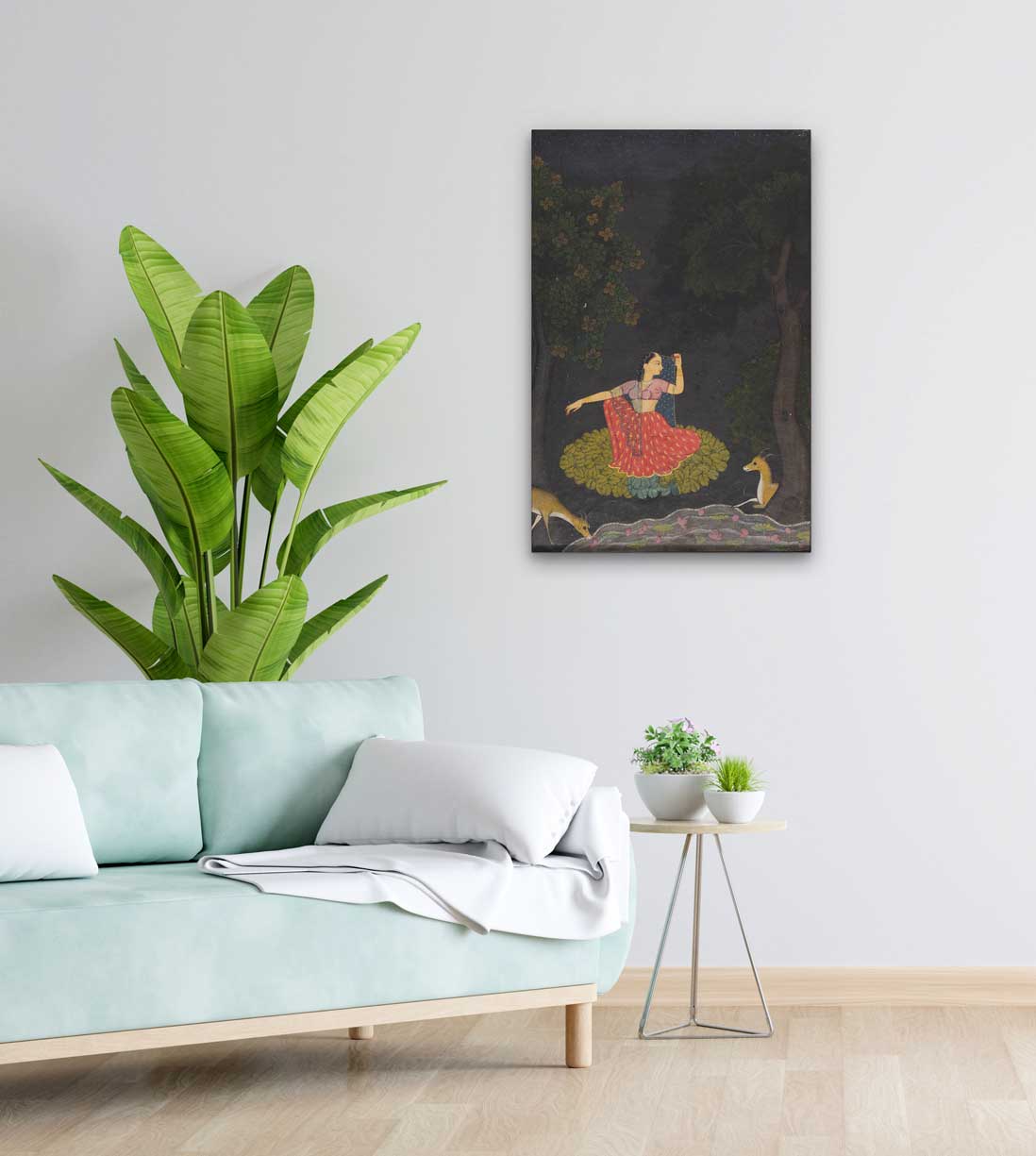 Vasaksajja Nayika Painting 2 : 3 Vertical Premium Wall Art Canvas by MeriDeewar