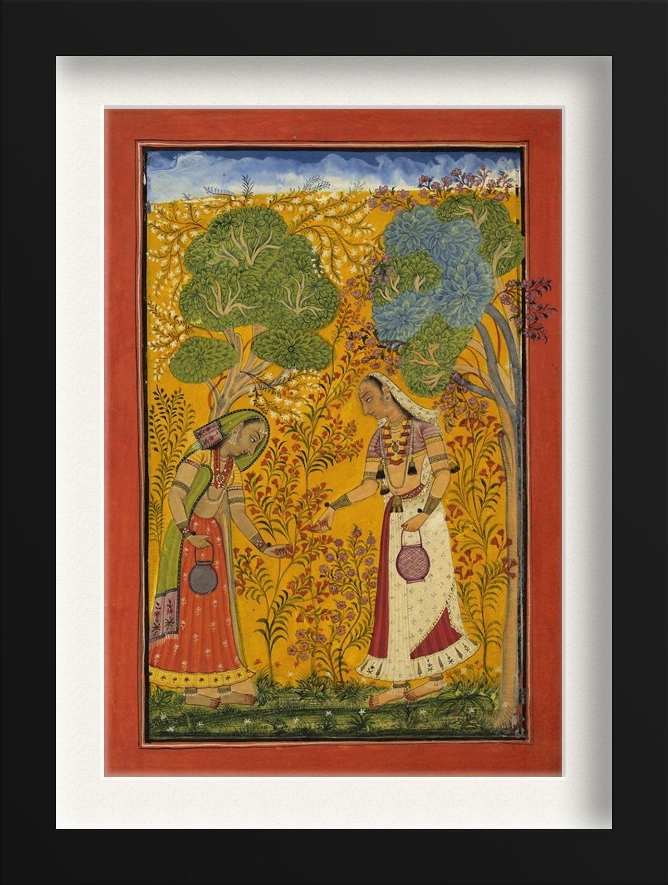 Vasanti Ragini, Wife of Hindol Raga Painting - Meri Deewar 4 :5 Vertical Premium Wall Art Canvas by MeriDeewar