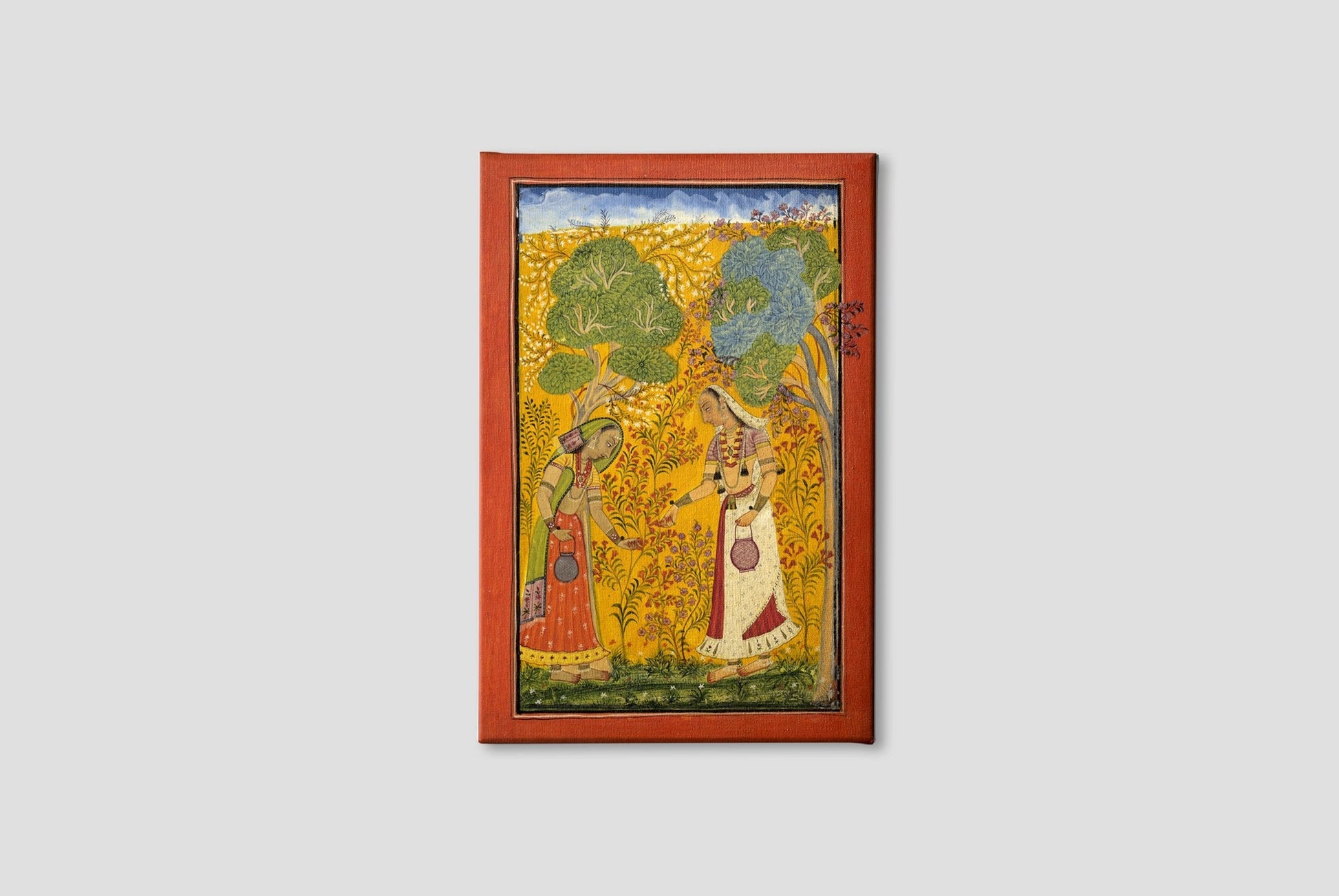 Vasanti Ragini, Wife of Hindol Raga Painting - Meri Deewar 4 :5 Vertical Premium Wall Art Canvas by MeriDeewar