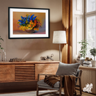 Vase Flower Wall Painting 4 : 3 Horizontal Premium Wall Art Canvas by MeriDeewar