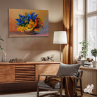 Vase Flower Wall Painting 4 : 3 Horizontal Premium Wall Art Canvas by MeriDeewar