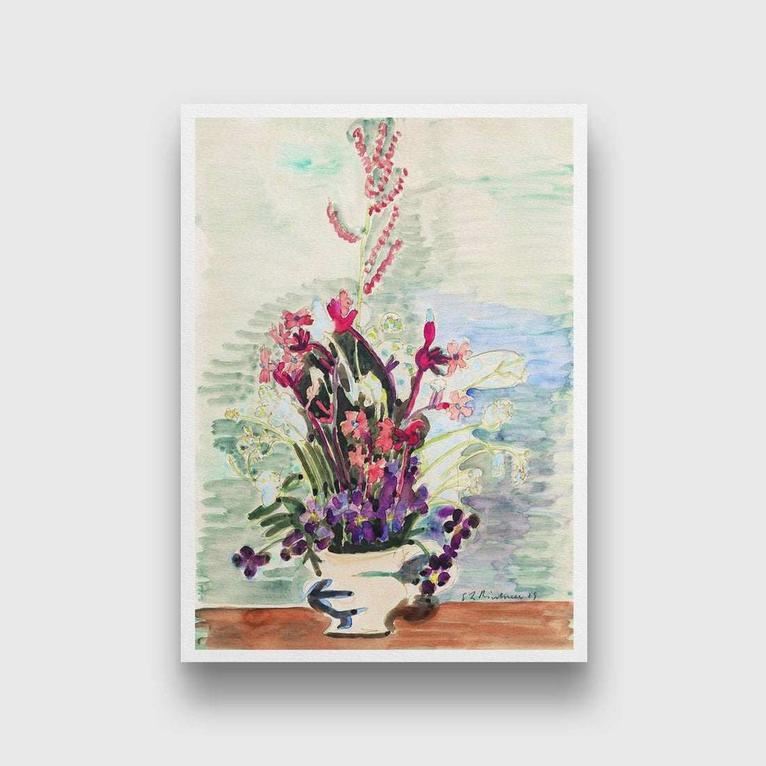 Vase of Flowers Painting - MeriDeewar 2 : 3 Vertical Premium Wall Art Canvas by MeriDeewar