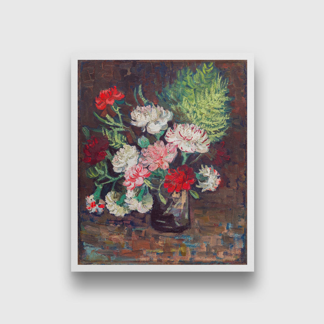 Vase with Carnations famous painting 5 : 6 Vertical Premium Wall Art Canvas by MeriDeewar