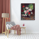 Vase with Carnations famous painting 5 : 6 Vertical Premium Wall Art Canvas by MeriDeewar
