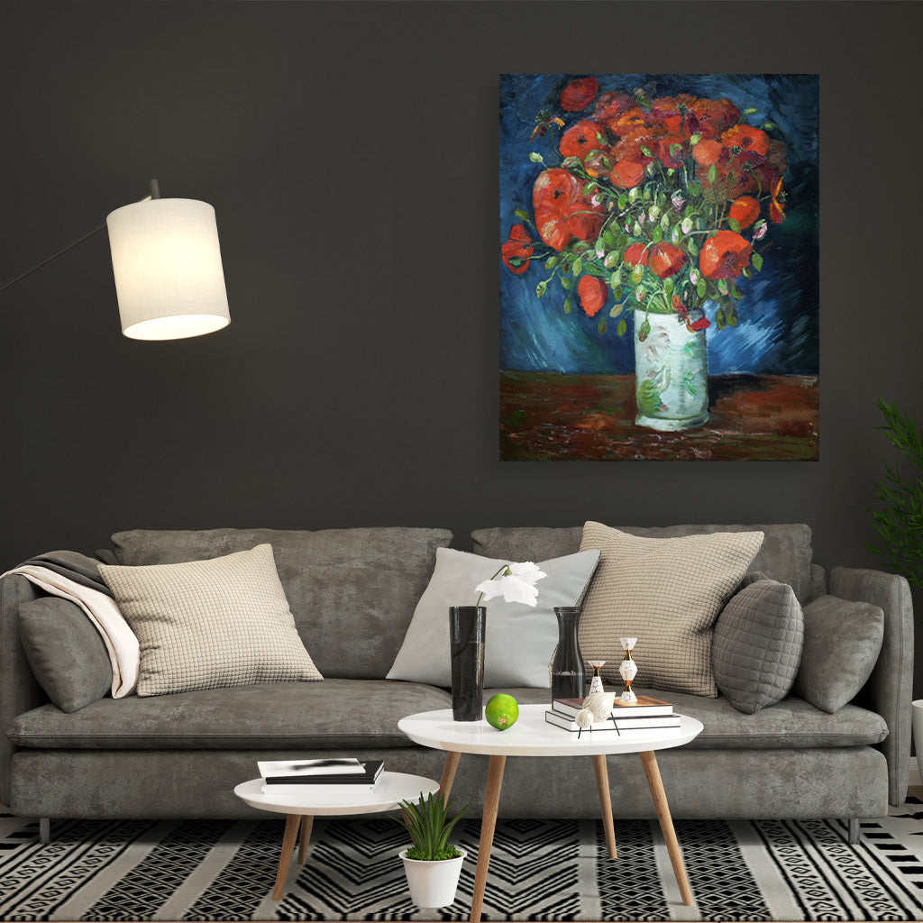 Vase with Poppies (1886) famous painting 5 : 6 Vertical Premium Wall Art Canvas by MeriDeewar