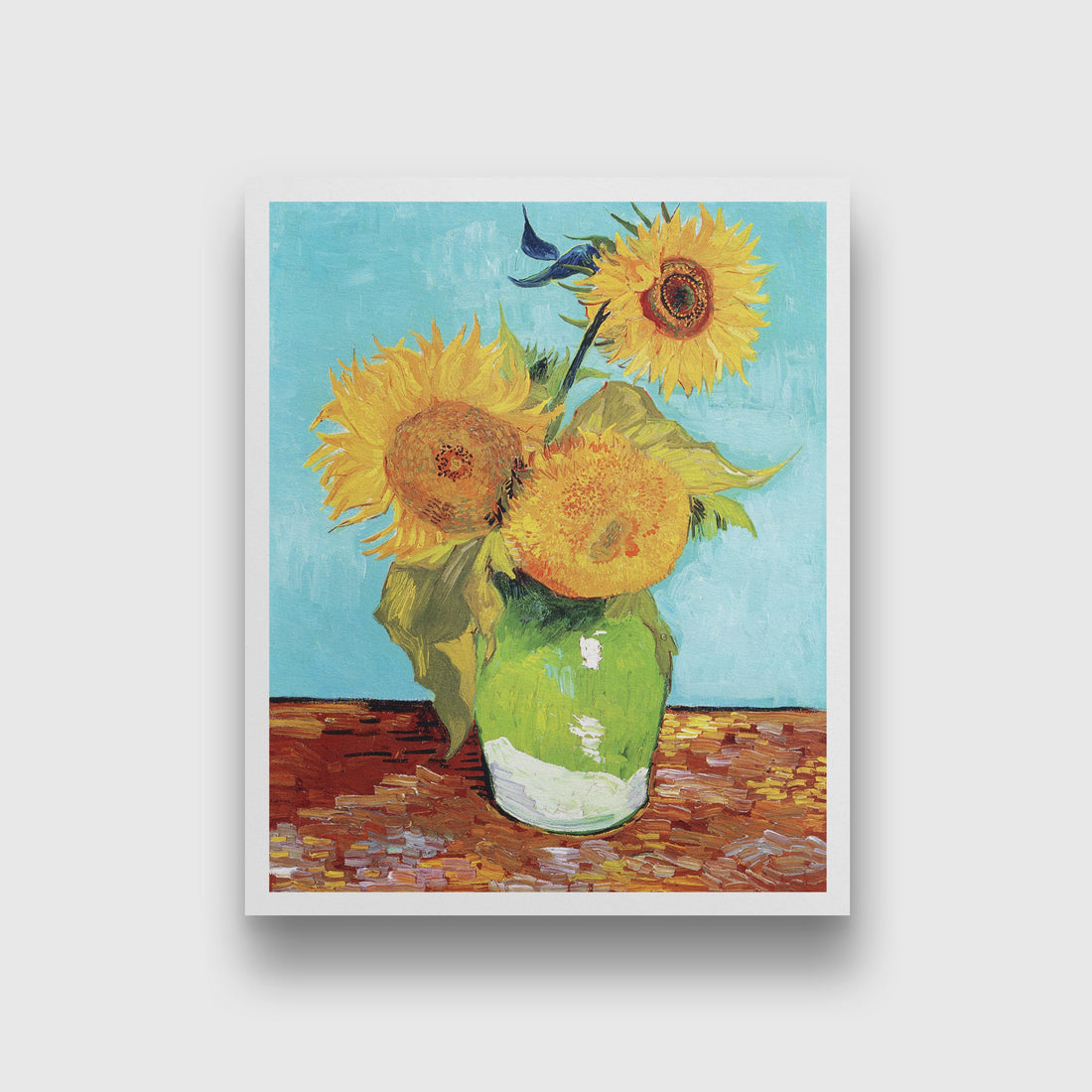 Vase with Three Sunflowers (1888) famous painting 5 : 6 Vertical Premium Wall Art Canvas by MeriDeewar