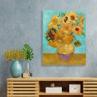 Vase with Twelve Sunflowers  (1888–1889) 5 : 6 Vertical Premium Wall Art Canvas by MeriDeewar