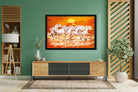 Vastushashtra Serven Horses Painting - Meri Deewar 3 : 2 Horizontal Premium Wall Art Canvas by MeriDeewar