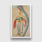 Vasudeva (Krishna's Father) Fleeing with the Infant Krishna Encounters a Cobra 1 : 2 Vertical Premium Wall Art Canvas by MeriDeewar