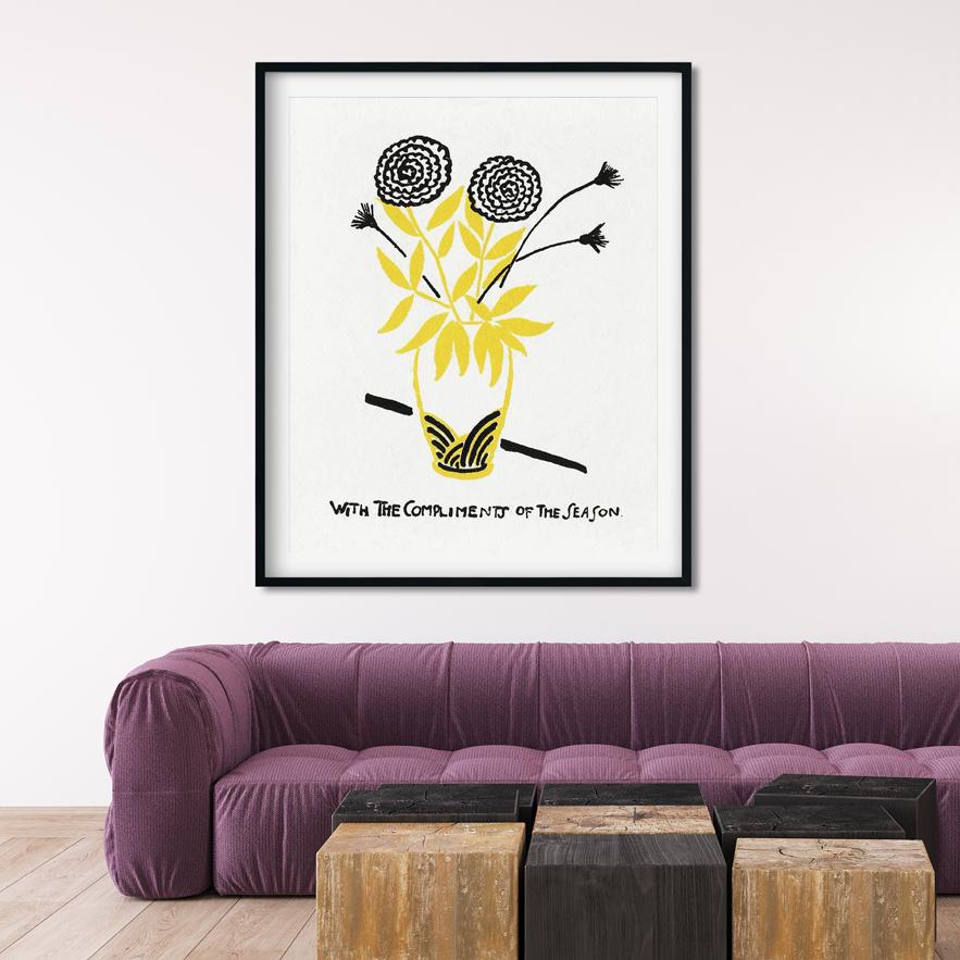 Vertical With the Compliments of the Season Painting - Meri Deewar 4 :5 Vertical Premium Wall Art Canvas by MeriDeewar