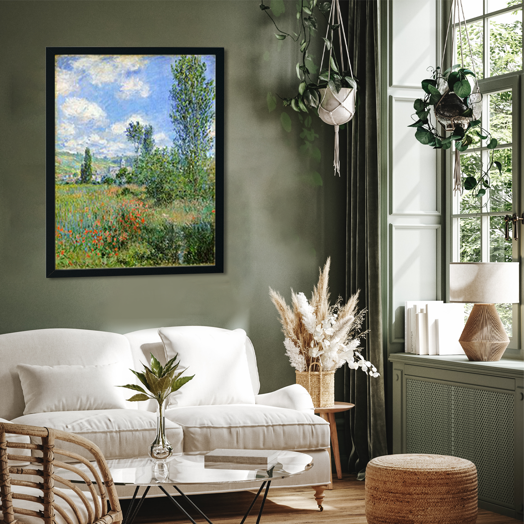 Vetheuil by Claude Monet Painting 3 : 4 Vertical Premium Wall Art Canvas by MeriDeewar