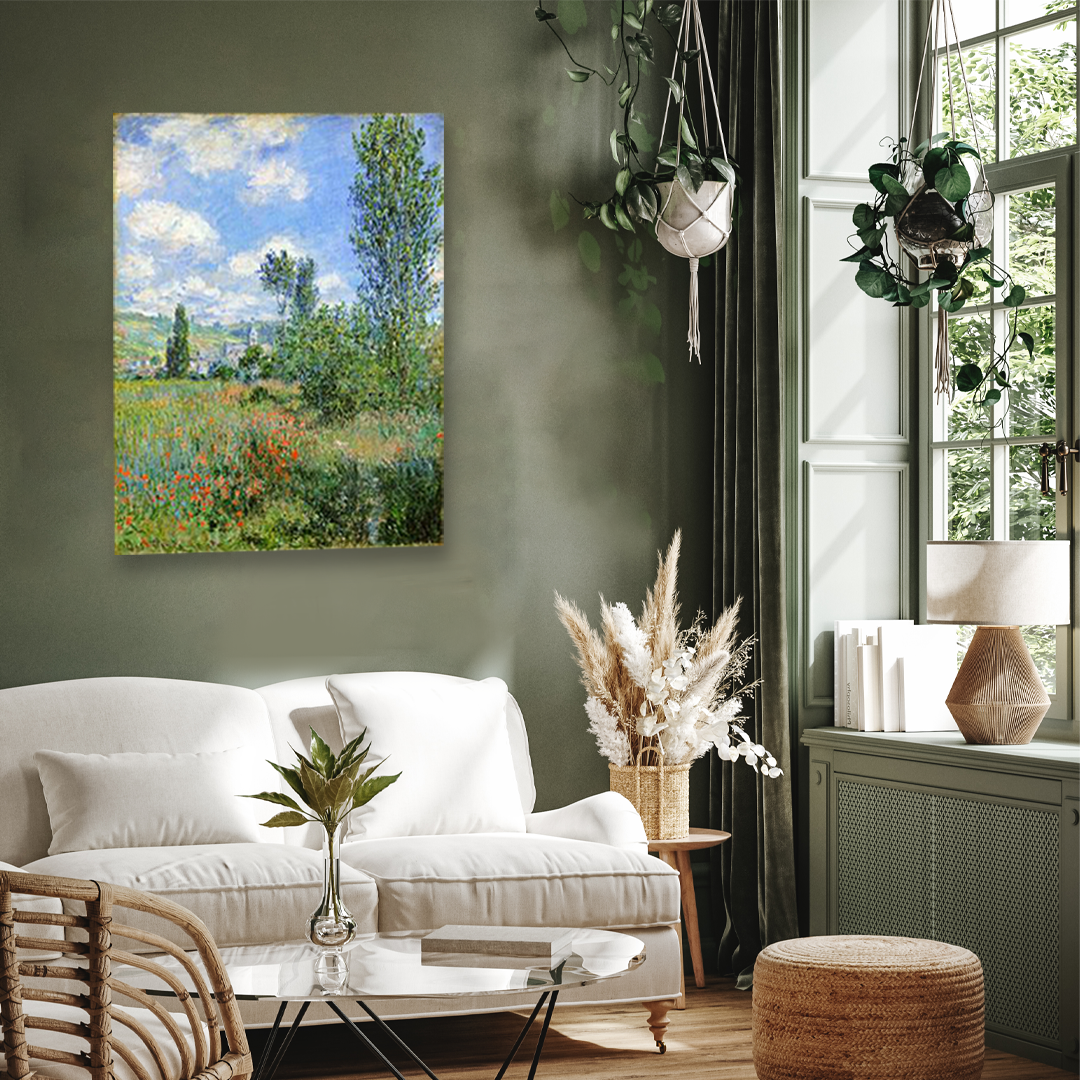 Vetheuil by Claude Monet Painting 3 : 4 Vertical Premium Wall Art Canvas by MeriDeewar