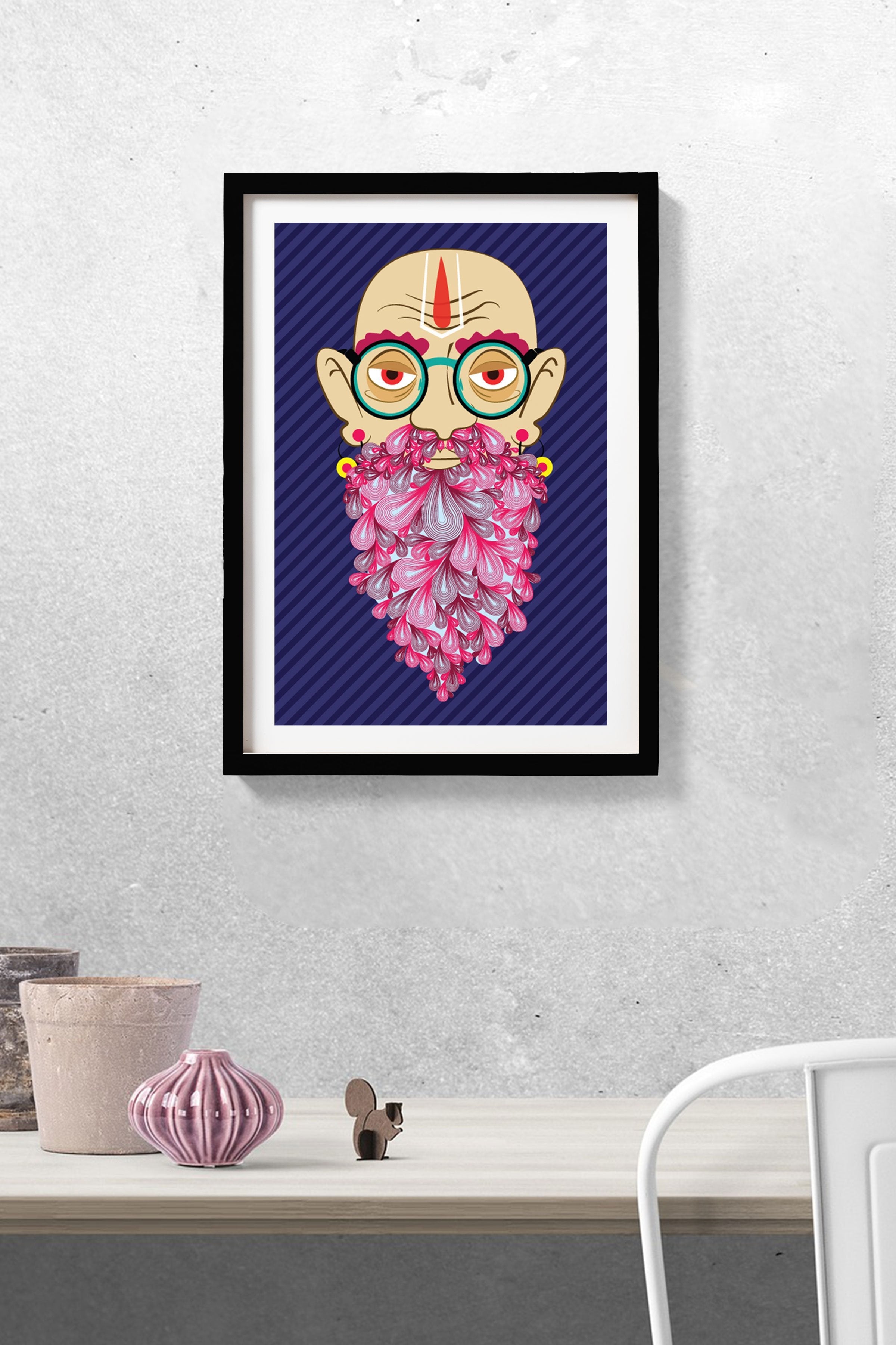 vibrant sadhu Painting - Meri Deewar 2 : 3 Vertical Premium Wall Art Canvas by MeriDeewar