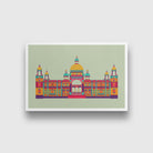 Victoria Palace Monument India Painting - Meri Deewar 3 : 2 Horizontal Premium Wall Art Canvas by MeriDeewar