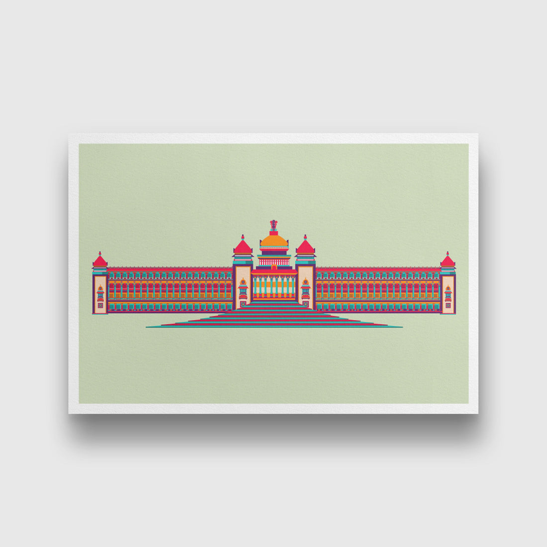 Vidhan Sabha painting 3 : 2 Horizontal Premium Wall Art Canvas by MeriDeewar