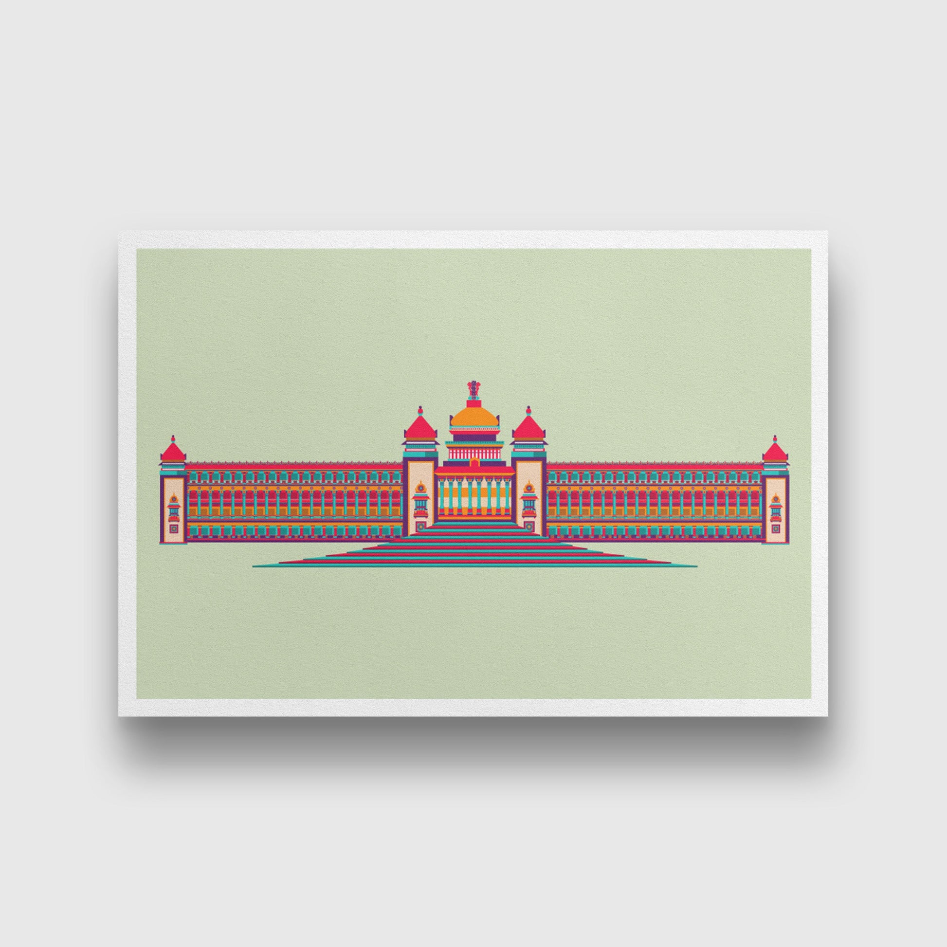 Vidhan Sabha painting 3 : 2 Horizontal Premium Wall Art Canvas by MeriDeewar