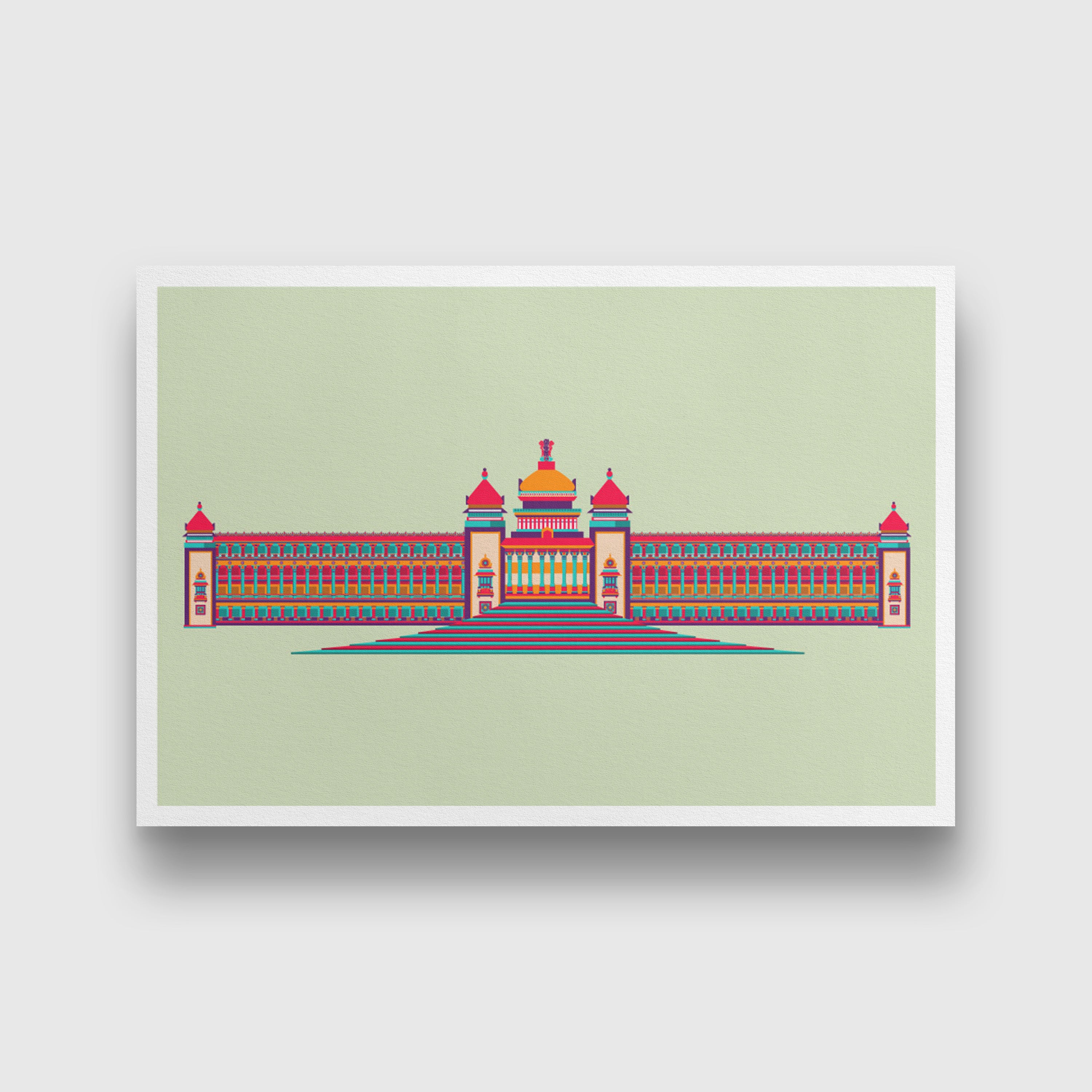 Vidhan Sabha painting 3 : 2 Horizontal Premium Wall Art Canvas by MeriDeewar
