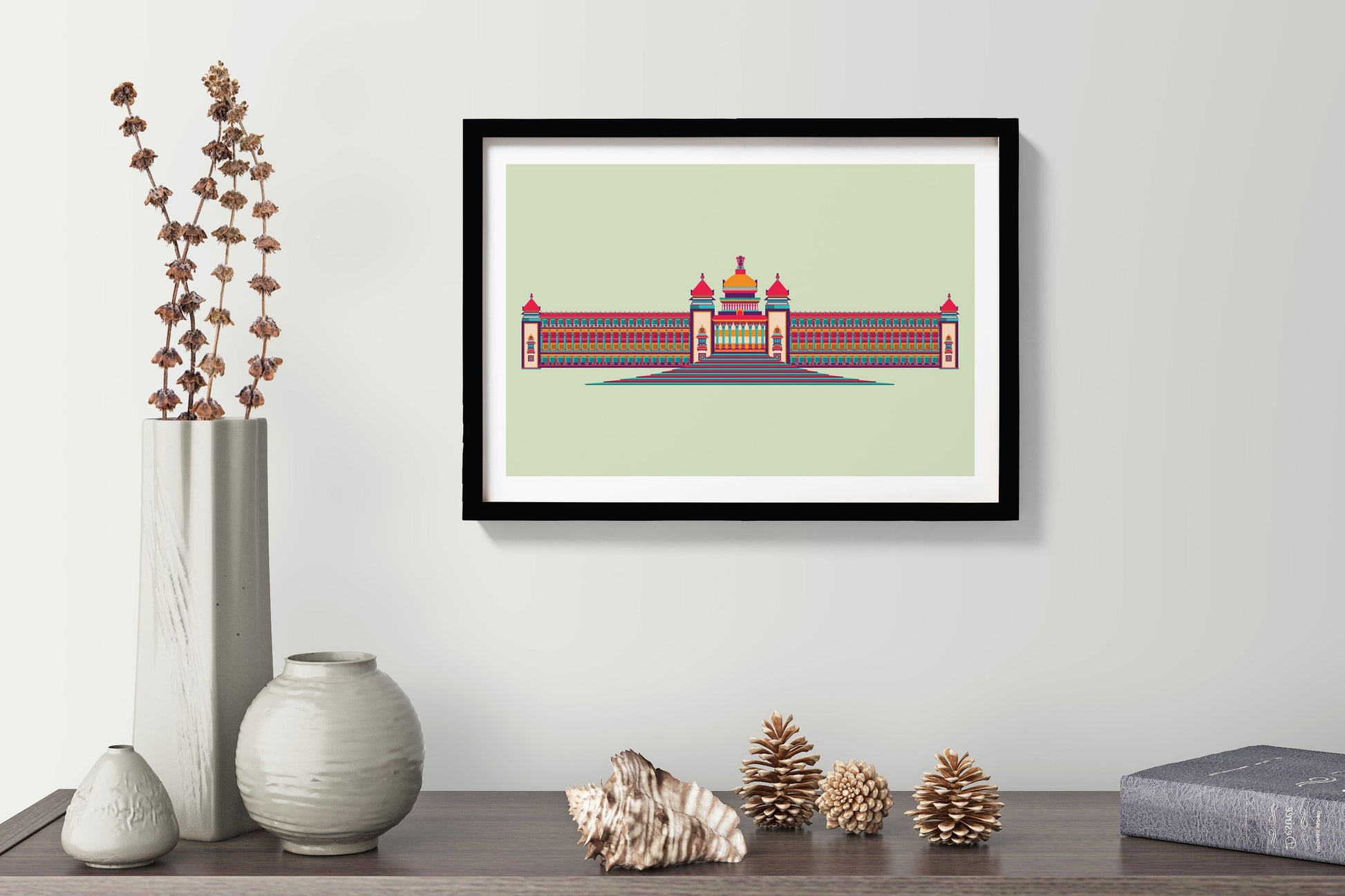 Vidhan Sauda Monument India Painting - Meri Deewar 3 : 2 Horizontal Premium Wall Art Canvas by MeriDeewar