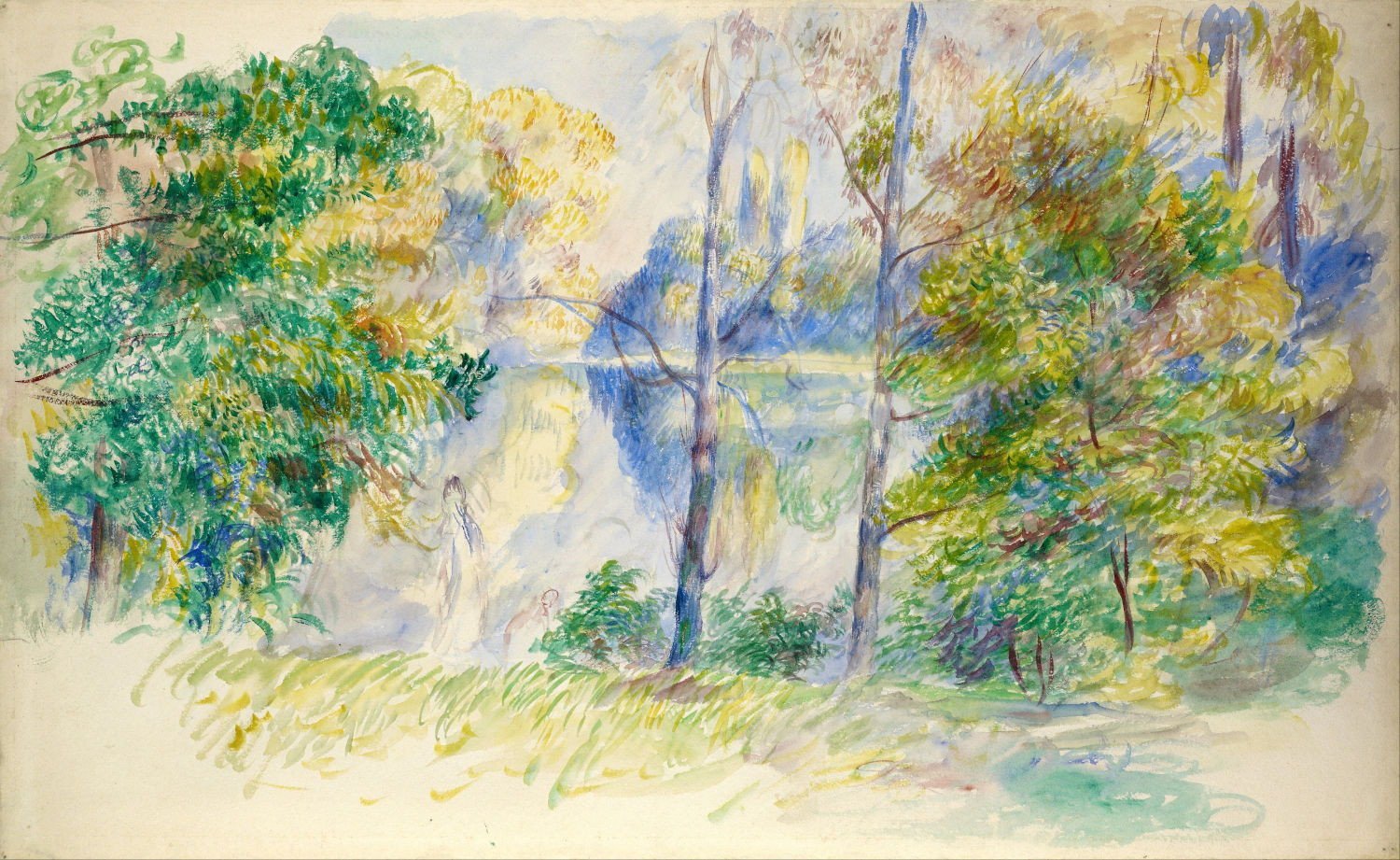 View of a park Painting - Meri Deewar 3 : 2 Horizontal Premium Wall Art Canvas by MeriDeewar