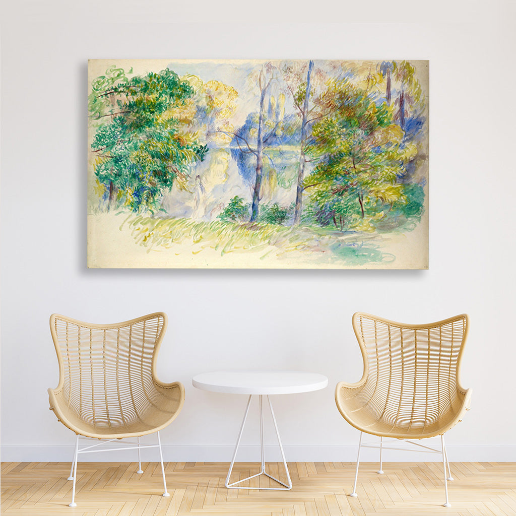 View of a park Painting - Meri Deewar 3 : 2 Horizontal Premium Wall Art Canvas by MeriDeewar