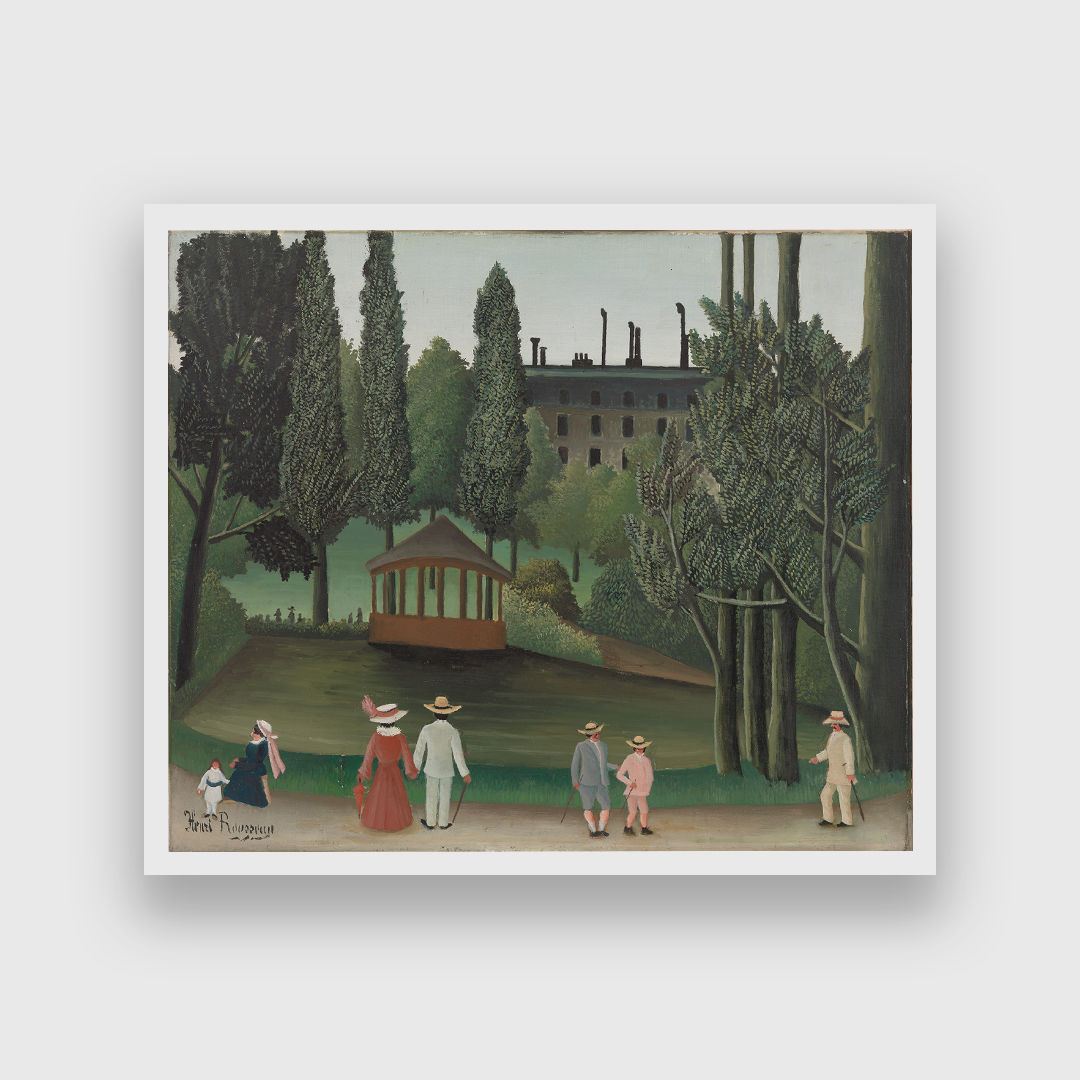 View of Montsouris Park the Kiosk Painting 5 : 4 Horizontal Premium Wall Art Canvas by MeriDeewar