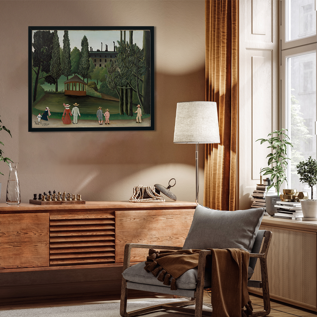 View of Montsouris Park the Kiosk Painting 5 : 4 Horizontal Premium Wall Art Canvas by MeriDeewar