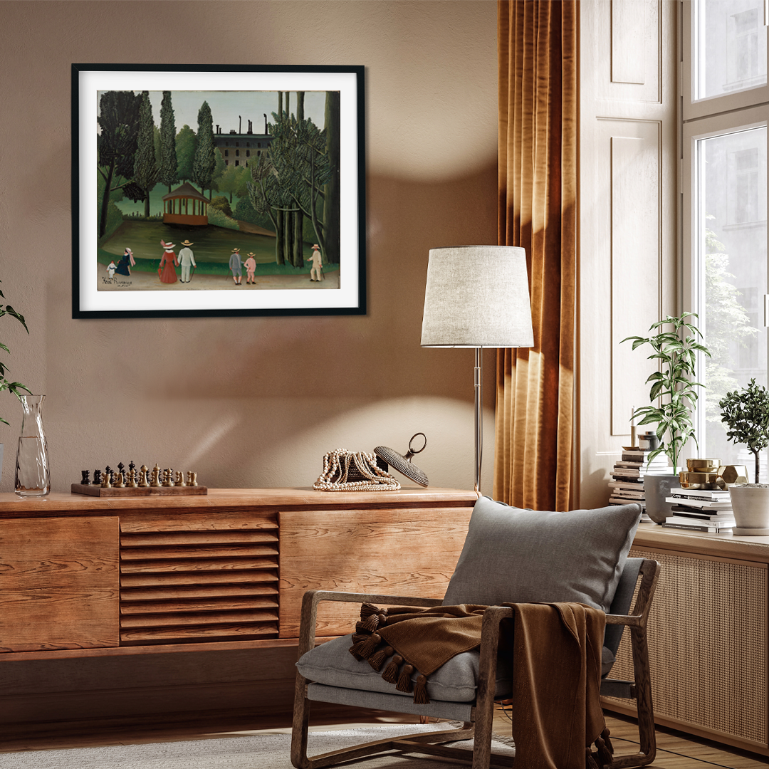 View of Montsouris Park the Kiosk Painting 5 : 4 Horizontal Premium Wall Art Canvas by MeriDeewar