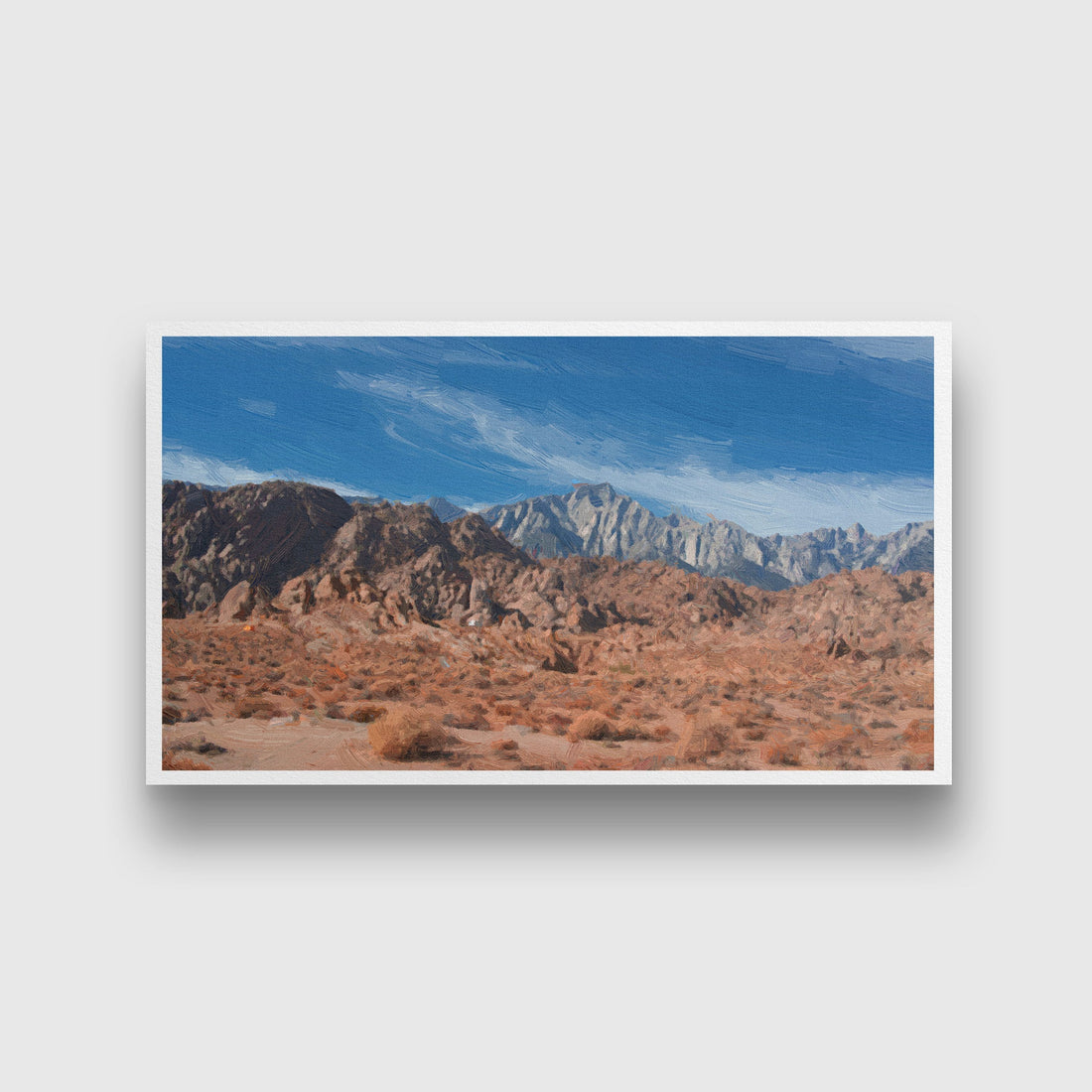View of the desert hills Painting - Meri Deewar 2 : 1 Horizontal Premium Wall Art Canvas by MeriDeewar