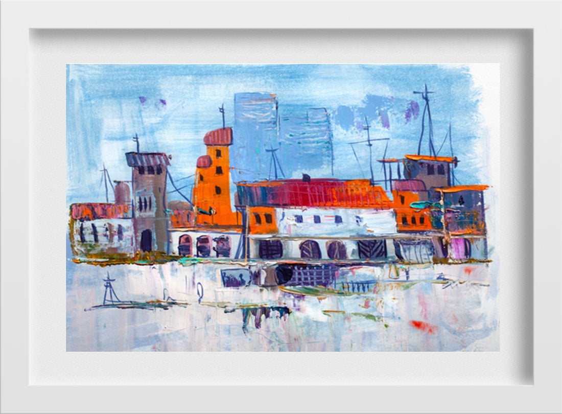 Village Color sketch Painting - Meri Deewar 3 : 2 Horizontal Premium Wall Art Canvas by MeriDeewar