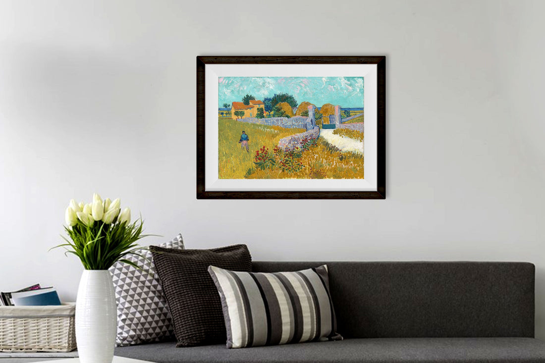 Village Landscape Painting - Meri Deewar 4 : 3 Horizontal Premium Wall Art Canvas by MeriDeewar