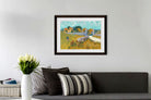Village Landscape Painting - Meri Deewar 4 : 3 Horizontal Premium Wall Art Canvas by MeriDeewar