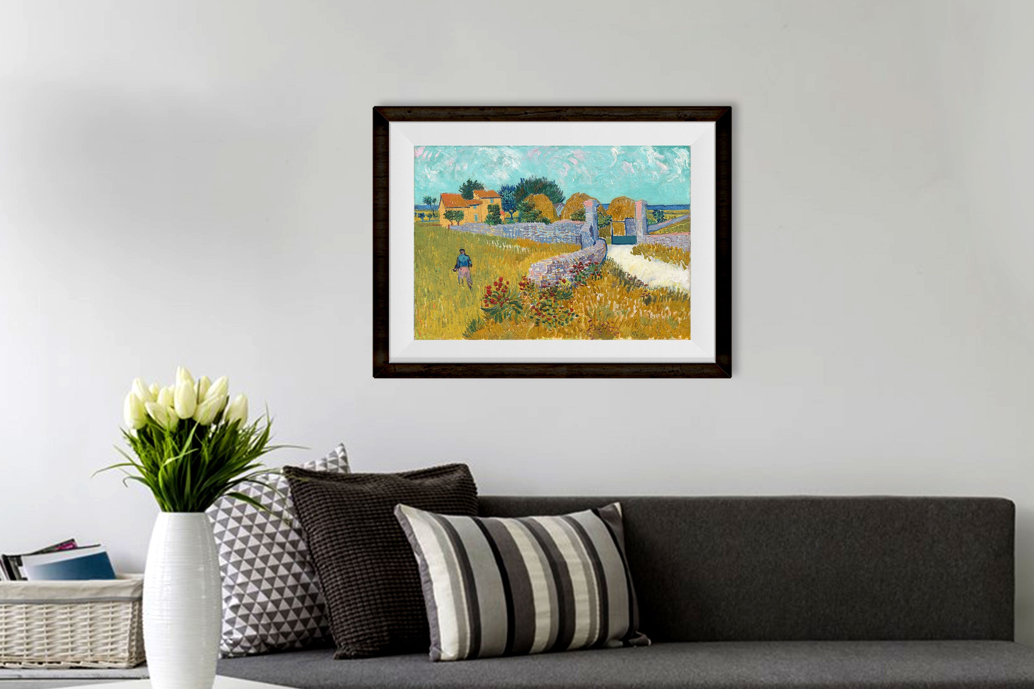 Village Landscape Painting - Meri Deewar 4 : 3 Horizontal Premium Wall Art Canvas by MeriDeewar