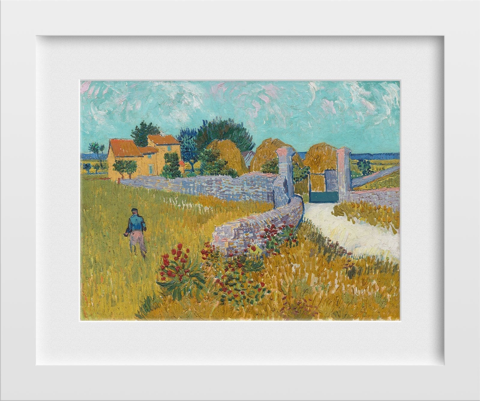Village Landscape Painting - Meri Deewar 4 : 3 Horizontal Premium Wall Art Canvas by MeriDeewar