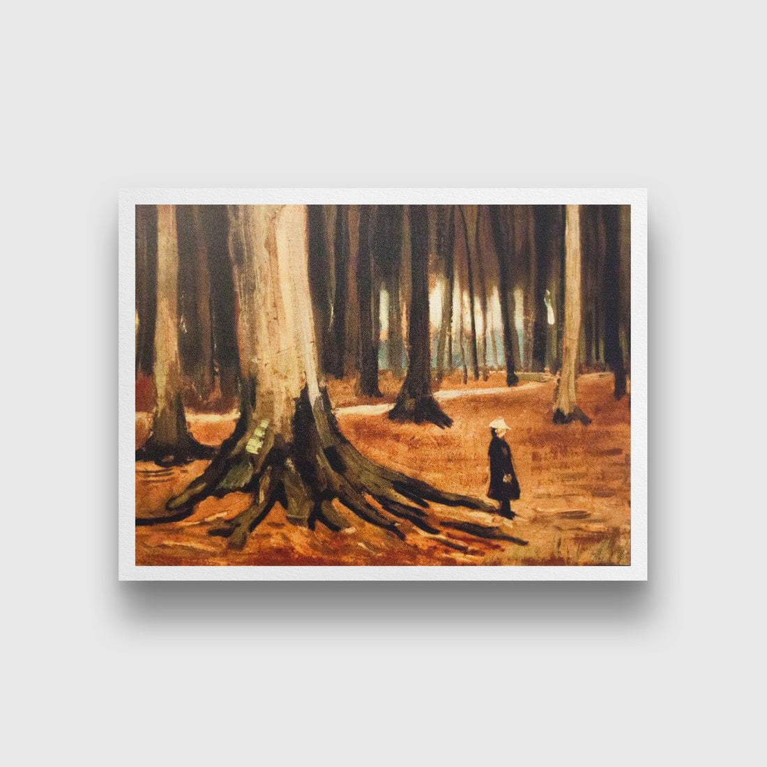 Vincent Van Gogh-Girl in the Woods My Dream Painting - Meri Deewar 4 : 3 Horizontal Premium Wall Art Canvas by MeriDeewar