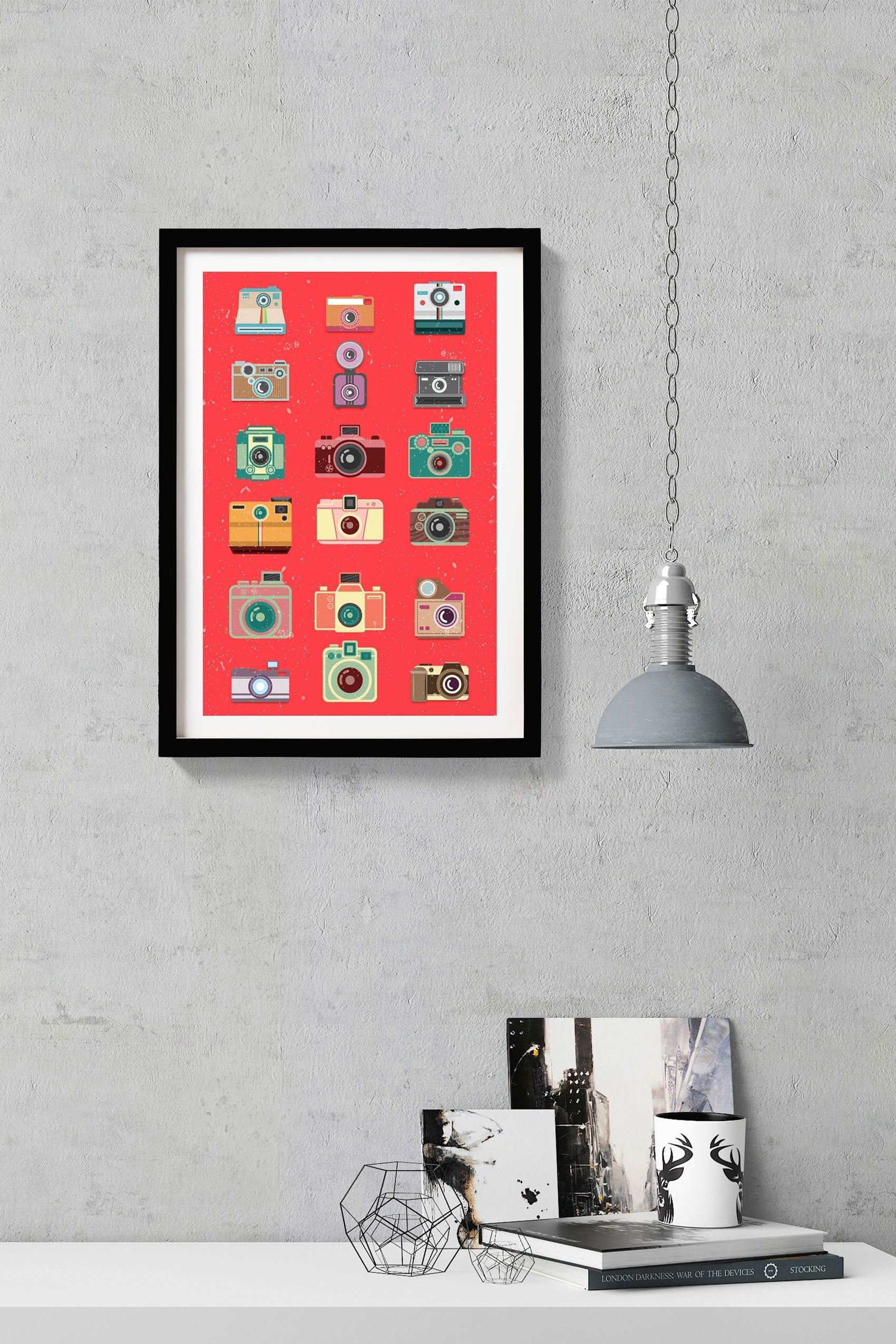 Vintage Camera Collection Painting - Meri Deewar 2 : 3 Vertical Premium Wall Art Canvas by MeriDeewar