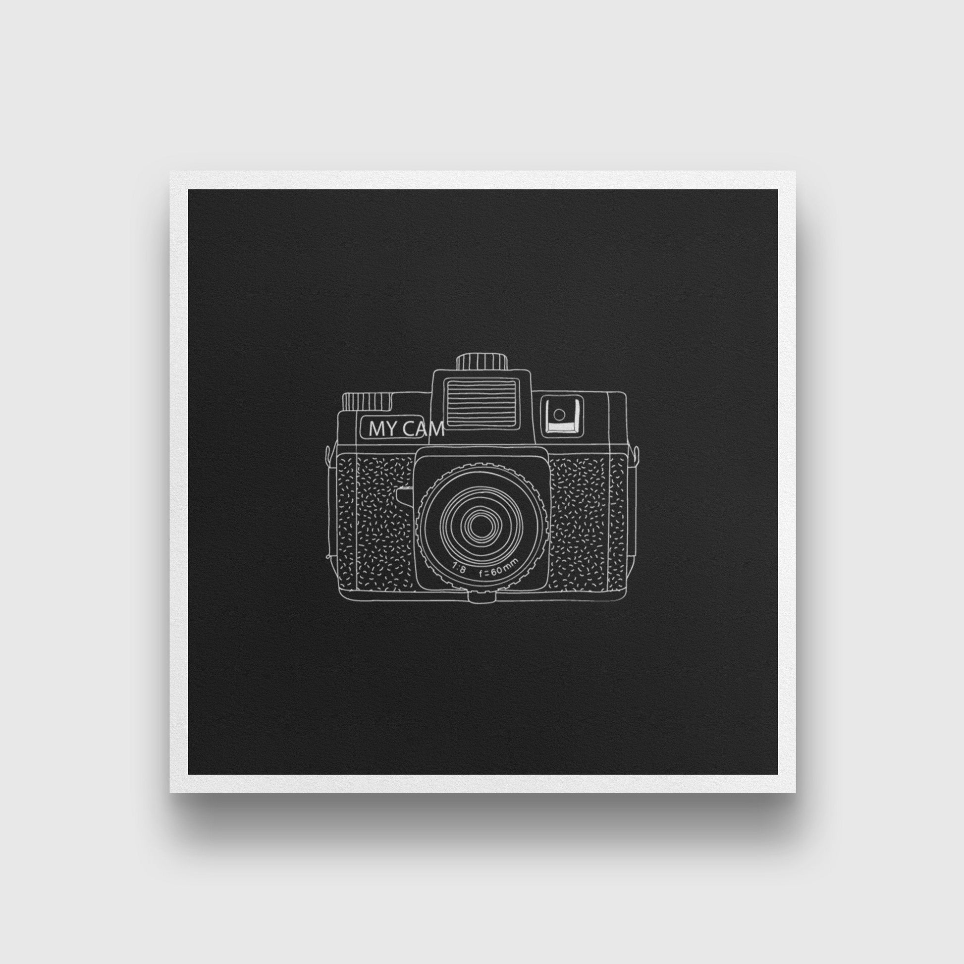 Vintage Camera Painting - Meri Deewar 1 : 1 Square Premium Wall Art Canvas by MeriDeewar