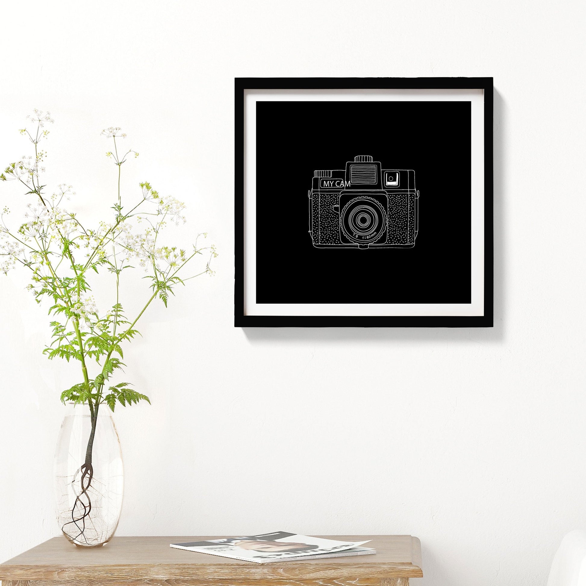 Vintage Camera Painting - Meri Deewar 1 : 1 Square Premium Wall Art Canvas by MeriDeewar
