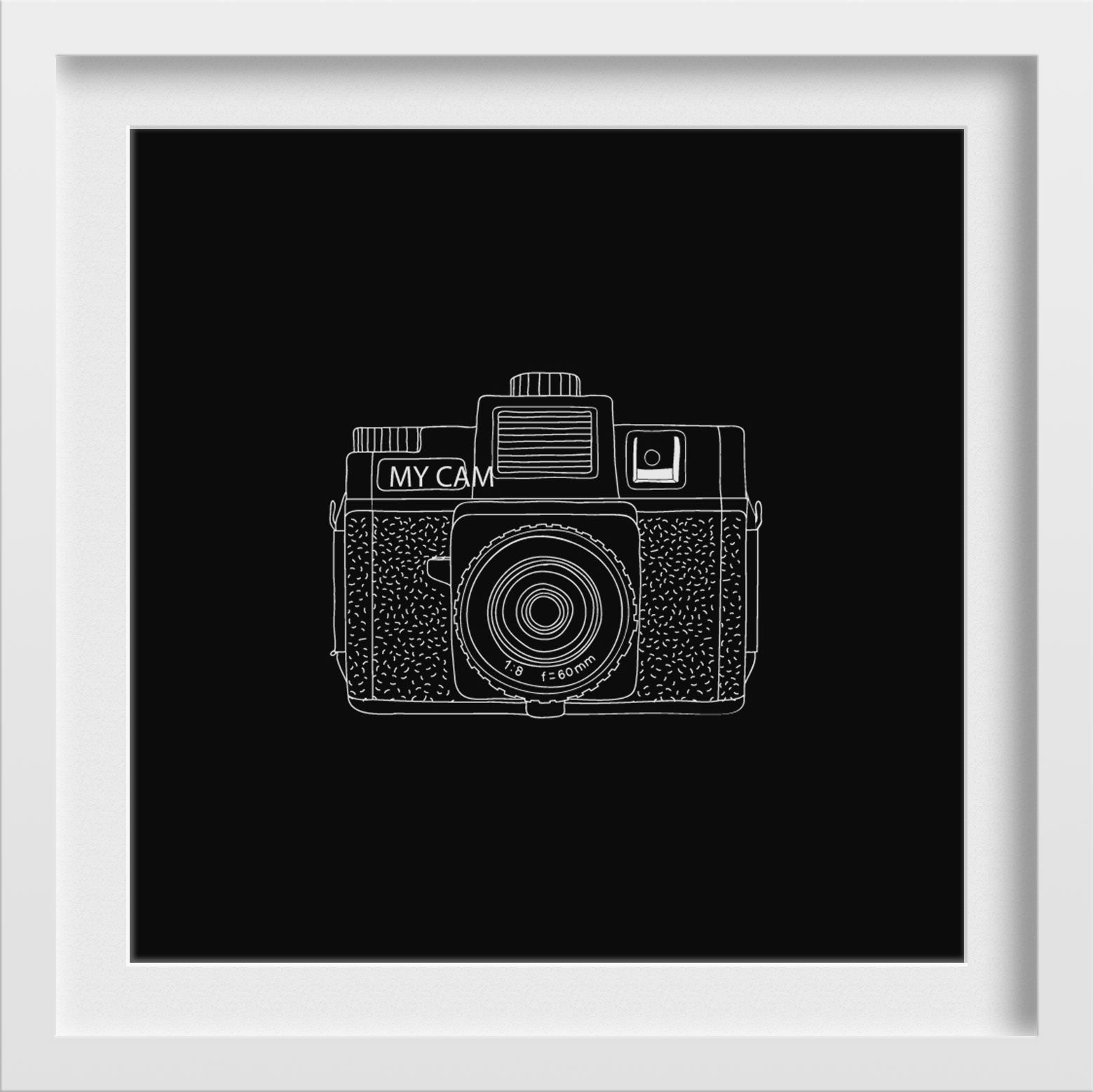 Vintage Camera Painting - Meri Deewar 1 : 1 Square Premium Wall Art Canvas by MeriDeewar